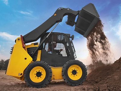Efficient Digging and Handling--Skid Steer Loader Operation Scene