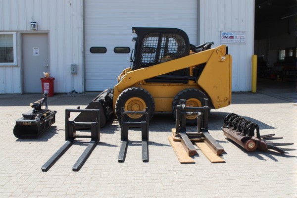 mini skid steer attachments,amazon attachments,titan attachments,blue diamond attachments,skid steer bucket,pallet forks,auger drive